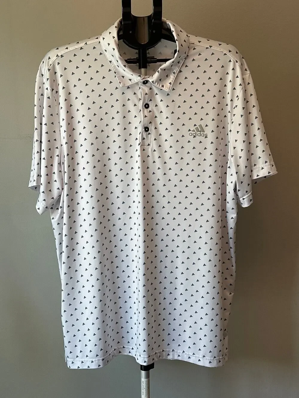 Adidas Golf Men XL Ultimate365 Polo Shirt White Allover Print ADVR0794